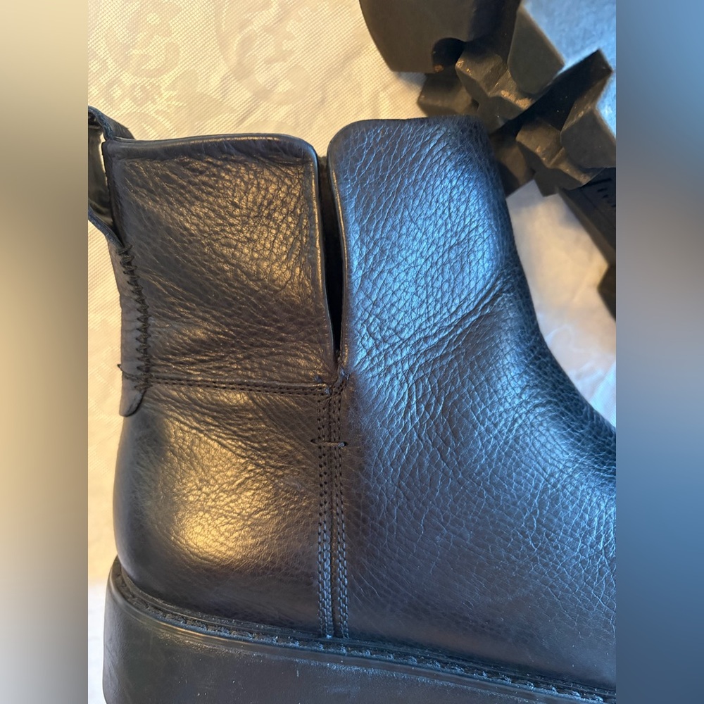 Franco Sarto Billie Black Leather Platform Ankle Boots - Picture 5 of 10